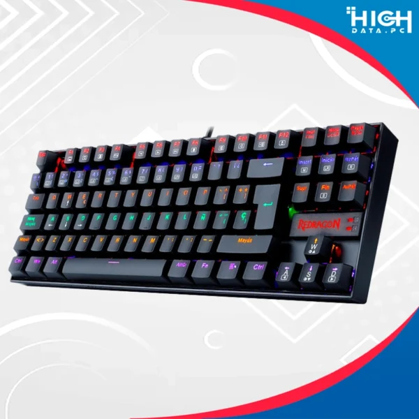 TECLADO RED DRAGON KUMARA K552W-RAINBOW BLACK LED SWITCH ROJO MECANICO
