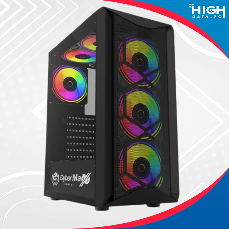 CASE ELEMENT CBX5011 GABINETE GAMER 6 FAN RAINBOW VIDRIO TEMPLADO S/F