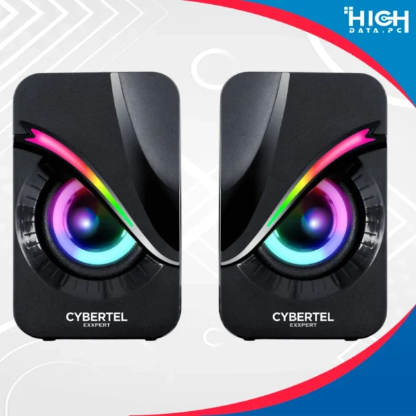 PARLANTE 2.0 CYBERTEL EXXPERT CBX S301 - 3.5MM - USB - RGB - NEGRO