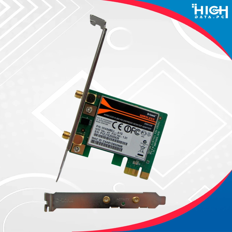 TARJETA WIRELESS D-link DWA-548 PCI-E ADAPTER N300 300Mbps 2dBi 2 ANTENAS