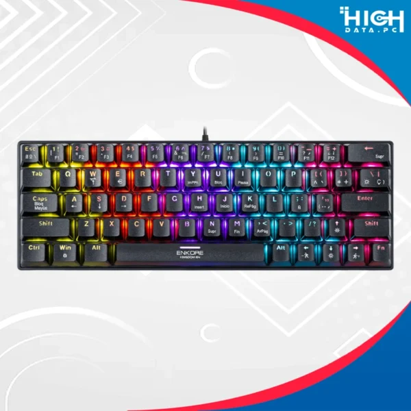 TECLADO GAMER MECANICO ENKORE KINGDOM 64 ENK1008 RAINBOW USB