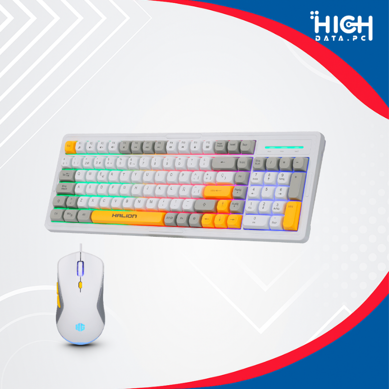 KIT GAMER 2 EN 1 HALION COBRA K425C TRICOLOR 101 TECLAS RAINBOW - MOUSE RGB 7200DPI