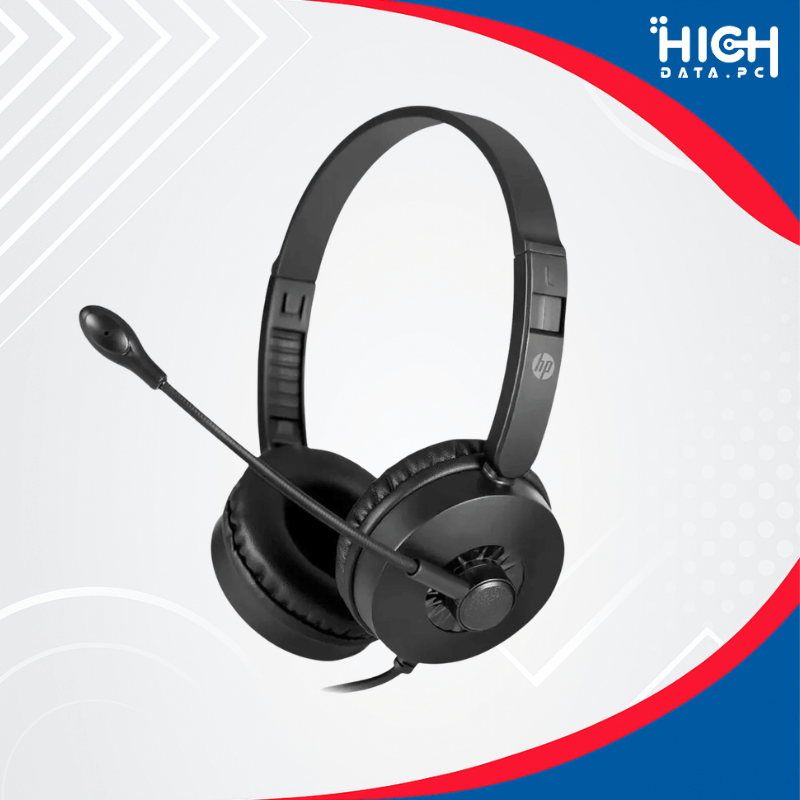 AUDÍFONO HP DHE-8009 PARA CALL CENTER CON MICRÓFONO FLEXIBLE Y CONEXIÓN 3.5 MM BLACK