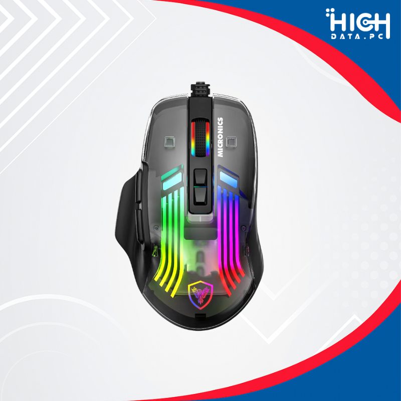 MOUSE GAMER MICRONICS MURANO MIC GM891, 12800 DPI, 7 BOTONES, RGB, USB