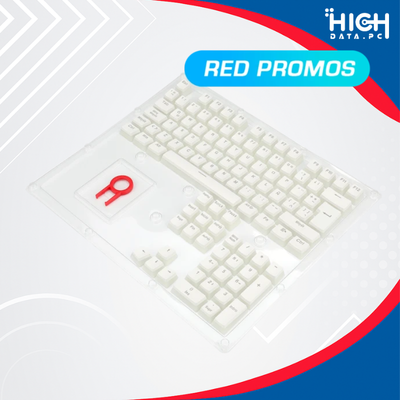 SET DE KEYCAPS REDRAGON SCARAB A130W-SP BLANCAS, PBT PUDDING, ESPAÑOL