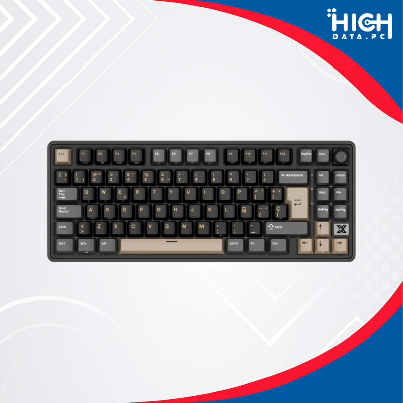 TECLADO MECÁNICO GAMER ROYAL KLUDGE RK X87 CABLEADO USB-C, PHANTOM, SWITCHES CREAMY