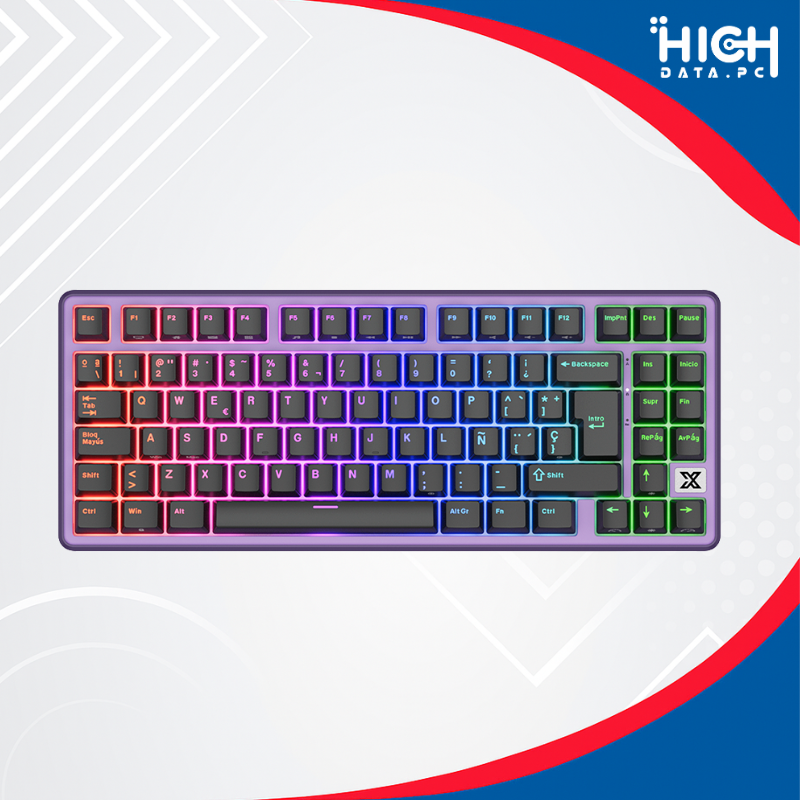 TECLADO MECÁNICO GAMER ROYAL KLUDGE RK X87 RGB CABLEADO USB-C, BLACKBERRY MOUSSE, SWITCHES CREAMY
